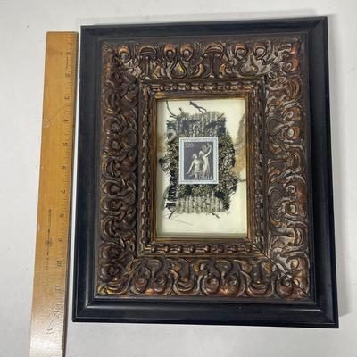 Framed Commemorative Italian Stamp Honoring Bernini