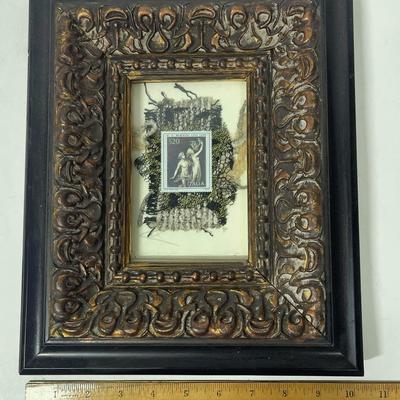 Framed Commemorative Italian Stamp Honoring Bernini