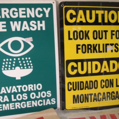 Plastic Safety Signs Exit Eye Wash Forklifts #50