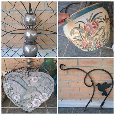 Collection of Garden Art, Hangers, Pots and More (P-SD)