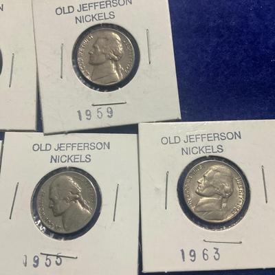 7 Old Jefferson Nickels
