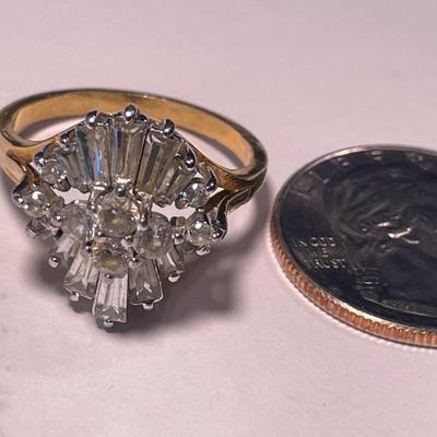 Vintage Preowned Gold-toned Fashion Ballerina Ring Size 9.75 in Good Condition. FREE DOMESTIC SHIPPING.