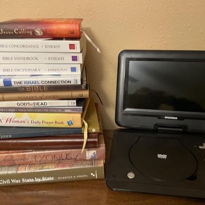 Sylvania DVD player and Christian books