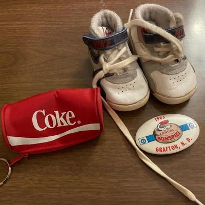 Baby Nikes, Coke key chain and Bonspiel pin