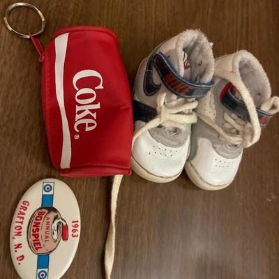 Baby Nikes, Coke key chain and Bonspiel pin