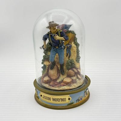 LOT 4L: Franklin Mint John Wayne Limited Edition Sculptures w/ Glass Cloches