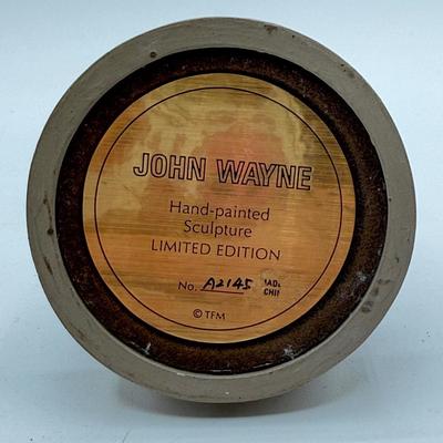 LOT 4L: Franklin Mint John Wayne Limited Edition Sculptures w/ Glass Cloches