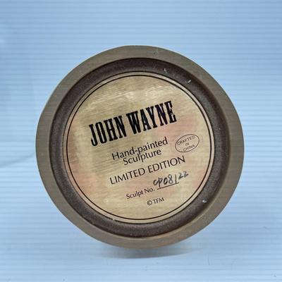 LOT 4L: Franklin Mint John Wayne Limited Edition Sculptures w/ Glass Cloches