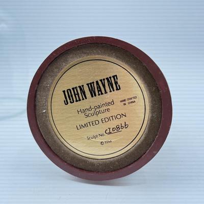 LOT 4L: Franklin Mint John Wayne Limited Edition Sculptures w/ Glass Cloches