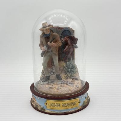 LOT 4L: Franklin Mint John Wayne Limited Edition Sculptures w/ Glass Cloches
