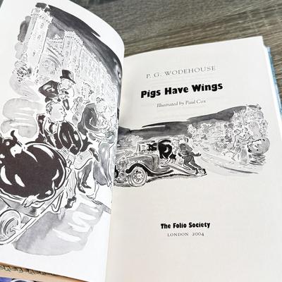 LOT 7L: 2004 Folio Society P. G. Wodehouse Best of Blandings 5-Book Box Set Illustrated by Paul Cox