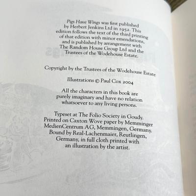 LOT 7L: 2004 Folio Society P. G. Wodehouse Best of Blandings 5-Book Box Set Illustrated by Paul Cox