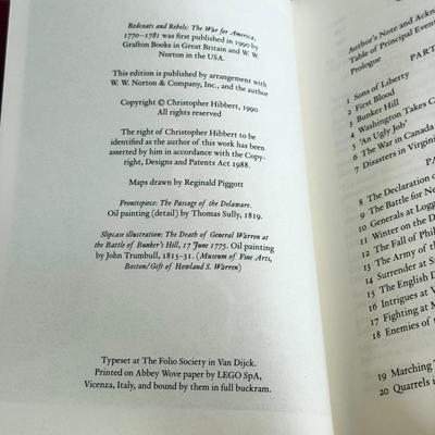 LOT 9L: Folio Society Books - 2006 Redcoats and Rebels by Christopher Hibbert, 2002 The Persian Wars by A. R. Burn & 2015 Agincourt...