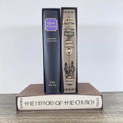 LOT 10L: Folio Society - 2010 London Characters & Crooks by Henry Mayhew, 2007 Queen Victoria by Elizabeth Longford & 2011 The...