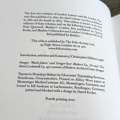 LOT 10L: Folio Society - 2010 London Characters & Crooks by Henry Mayhew, 2007 Queen Victoria by Elizabeth Longford & 2011 The...