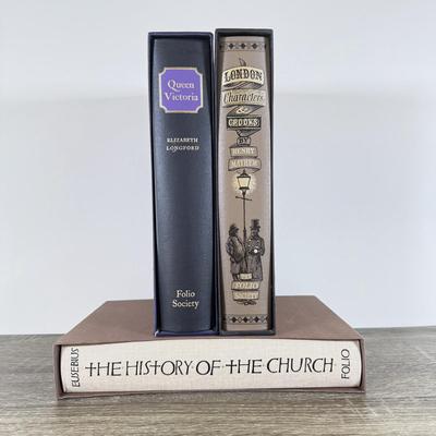 LOT 10L: Folio Society - 2010 London Characters & Crooks by Henry Mayhew, 2007 Queen Victoria by Elizabeth Longford & 2011 The...