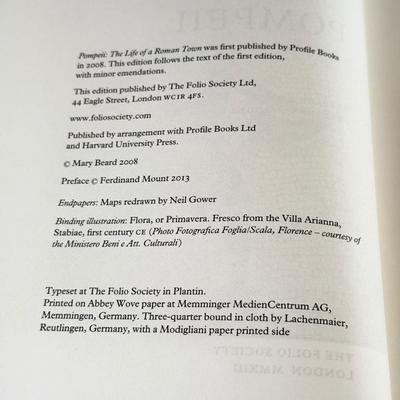 LOT 11L: Folio Society Books - 2011 The Earth: An Intimate History by Richard Fortey, 2008 Pompeii by Mary Beard & 2007 Pompeii &...