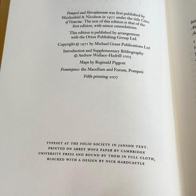 LOT 11L: Folio Society Books - 2011 The Earth: An Intimate History by Richard Fortey, 2008 Pompeii by Mary Beard & 2007 Pompeii &...