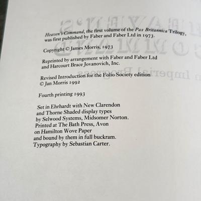 LOT 14L: 1993 Folio Society Pax Britannica by James Morris 3-Volume Box Set