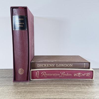 LOT 15L: Folio Society Books - 2005 Pickwick Papers by Charles Dickens, 2012 Restoration London by Liza Picard & 2014 Dickens'...