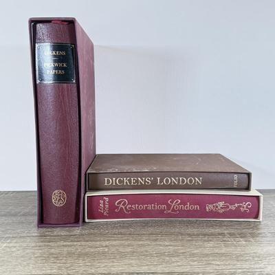 LOT 15L: Folio Society Books - 2005 Pickwick Papers by Charles Dickens, 2012 Restoration London by Liza Picard & 2014 Dickens'...