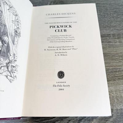 LOT 15L: Folio Society Books - 2005 Pickwick Papers by Charles Dickens, 2012 Restoration London by Liza Picard & 2014 Dickens'...