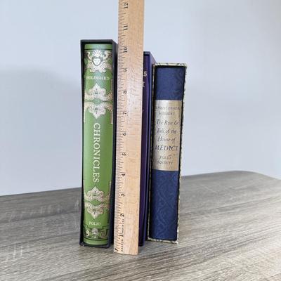 LOT 16L: Folio Society Books - 2012 Chronicles by Raphael Holinshed, 2002 Thomas Becket by Frank Barlow & 2003 The Rise & Fall of...