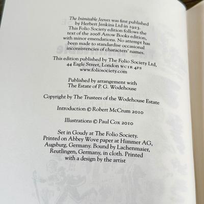 LOT 18L: 2010 Folio Society P. G. Wodehouse Jeeves & Wooster 3-Book Box Set