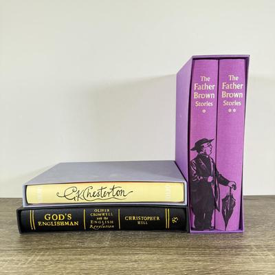 LOT 19L: Folio Society Books - 2005 The Father Brown Stories by G. K. Chesterton 2-Vol Box Set, 2007 G. K. Chesterton Poems & 2013...