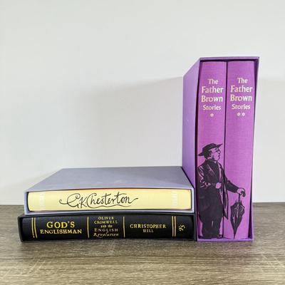 LOT 19L: Folio Society Books - 2005 The Father Brown Stories by G. K. Chesterton 2-Vol Box Set, 2007 G. K. Chesterton Poems & 2013...