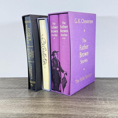 LOT 19L: Folio Society Books - 2005 The Father Brown Stories by G. K. Chesterton 2-Vol Box Set, 2007 G. K. Chesterton Poems & 2013...
