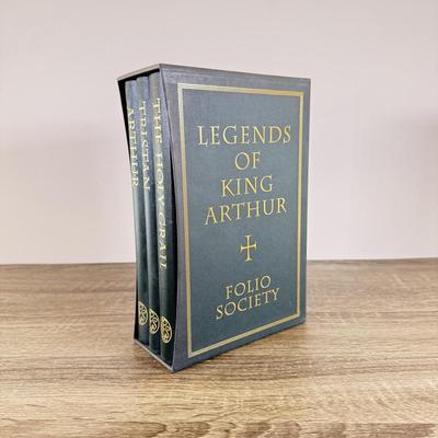 LOT 23L: 2003 Folio Society Legends of King Arthur 3 Volume Box Set - The Holy Grail, Tristan & Arthur
