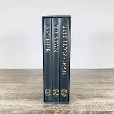 LOT 23L: 2003 Folio Society Legends of King Arthur 3 Volume Box Set - The Holy Grail, Tristan & Arthur