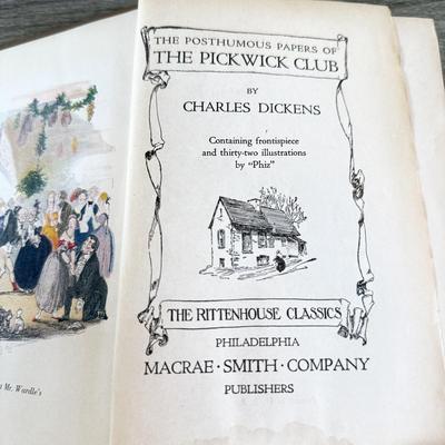 LOT 24L: Antique / Vintage Books by Charles Dickens - Late 1800s Pickwick Papers, Vintage Pickwick Papers & 1930s Sketches by Boz
