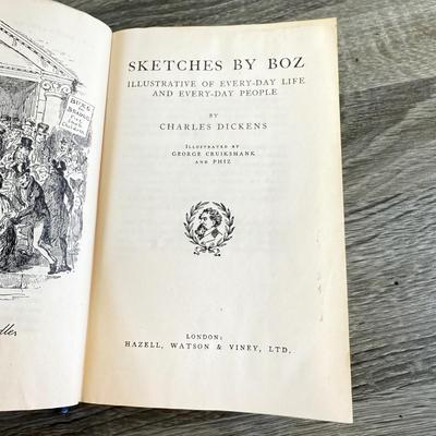 LOT 24L: Antique / Vintage Books by Charles Dickens - Late 1800s Pickwick Papers, Vintage Pickwick Papers & 1930s Sketches by Boz