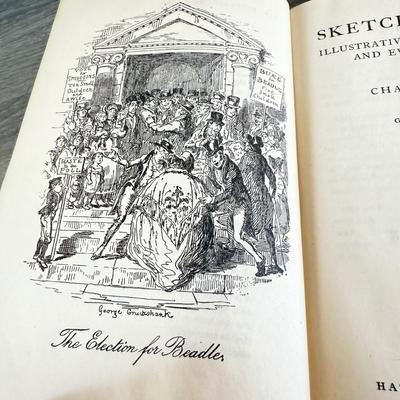 LOT 24L: Antique / Vintage Books by Charles Dickens - Late 1800s Pickwick Papers, Vintage Pickwick Papers & 1930s Sketches by Boz