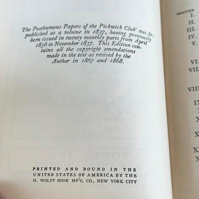 LOT 24L: Antique / Vintage Books by Charles Dickens - Late 1800s Pickwick Papers, Vintage Pickwick Papers & 1930s Sketches by Boz