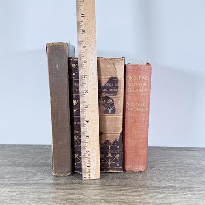 LOT 25L: 1904 Christmas Books/Great Expectations & Our Mutual Friend by Charles Dickens, 1910 Dickens and the Drama by S. J. Adair...