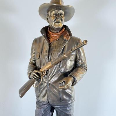 LOT 27L: 2017 Limited Edition Bradford Exchange "Standing Tall: John Wayne" Cold-Cast Bronze Sculpture A0288