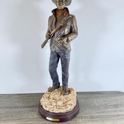 LOT 27L: 2017 Limited Edition Bradford Exchange "Standing Tall: John Wayne" Cold-Cast Bronze Sculpture A0288