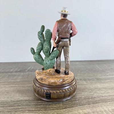 LOT 29L: Bradford Exchange John Wayne: Silver Screen Legend Illuminated Figurines - 2018 "Bravery" No. 0408, 2023...