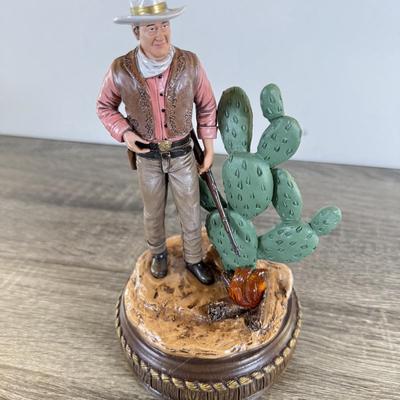 LOT 29L: Bradford Exchange John Wayne: Silver Screen Legend Illuminated Figurines - 2018 "Bravery" No. 0408, 2023...