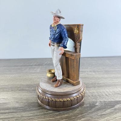 LOT 29L: Bradford Exchange John Wayne: Silver Screen Legend Illuminated Figurines - 2018 "Bravery" No. 0408, 2023...