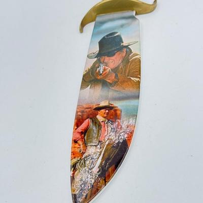 LOT 30L: Bradford Exchange John Wayne Knife Collection - 2006 "An American Legend" G1021, 2007 "Western Legend" A7795...