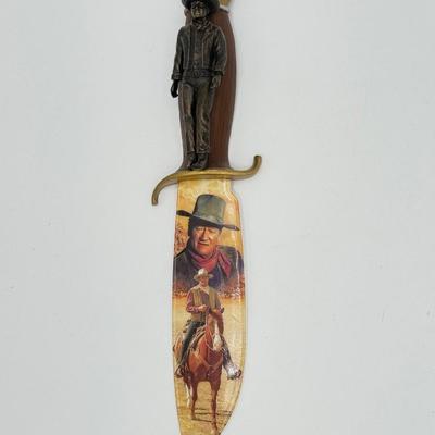 LOT 30L: Bradford Exchange John Wayne Knife Collection - 2006 "An American Legend" G1021, 2007 "Western Legend" A7795...