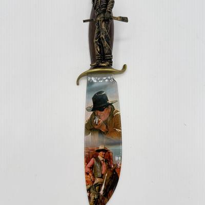LOT 30L: Bradford Exchange John Wayne Knife Collection - 2006 "An American Legend" G1021, 2007 "Western Legend" A7795...