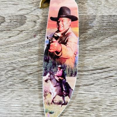 LOT 31L: 2008 Bradford Exchange John Wayne Knife Collection - "True Courage" A2340, "True American" A1872 &...