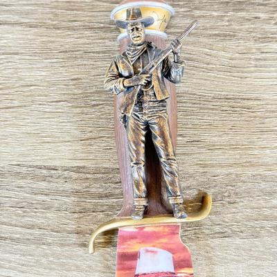 LOT 32L: Bradford Exchange John Wayne Knife Collection - 2007 "On the Range" A2649, 2007 "The Duke" A4585, 2007...