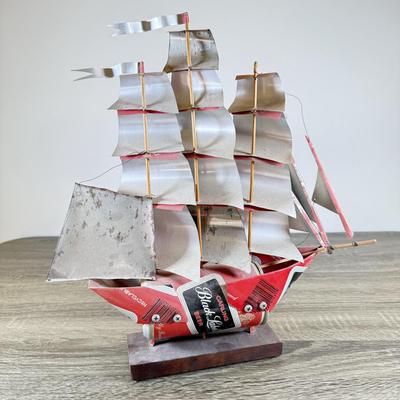 LOT 33L: Black Label Beer Can Ship Sculpture