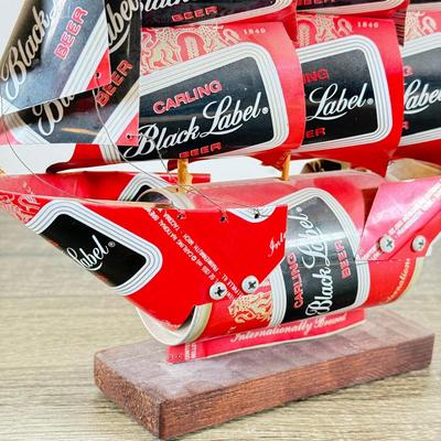 LOT 33L: Black Label Beer Can Ship Sculpture